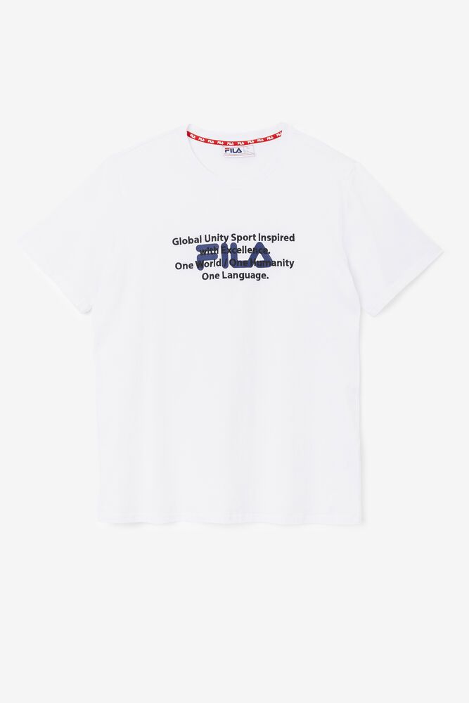 Fila T-Shirt Pepacton Mens White - India JLF-289740